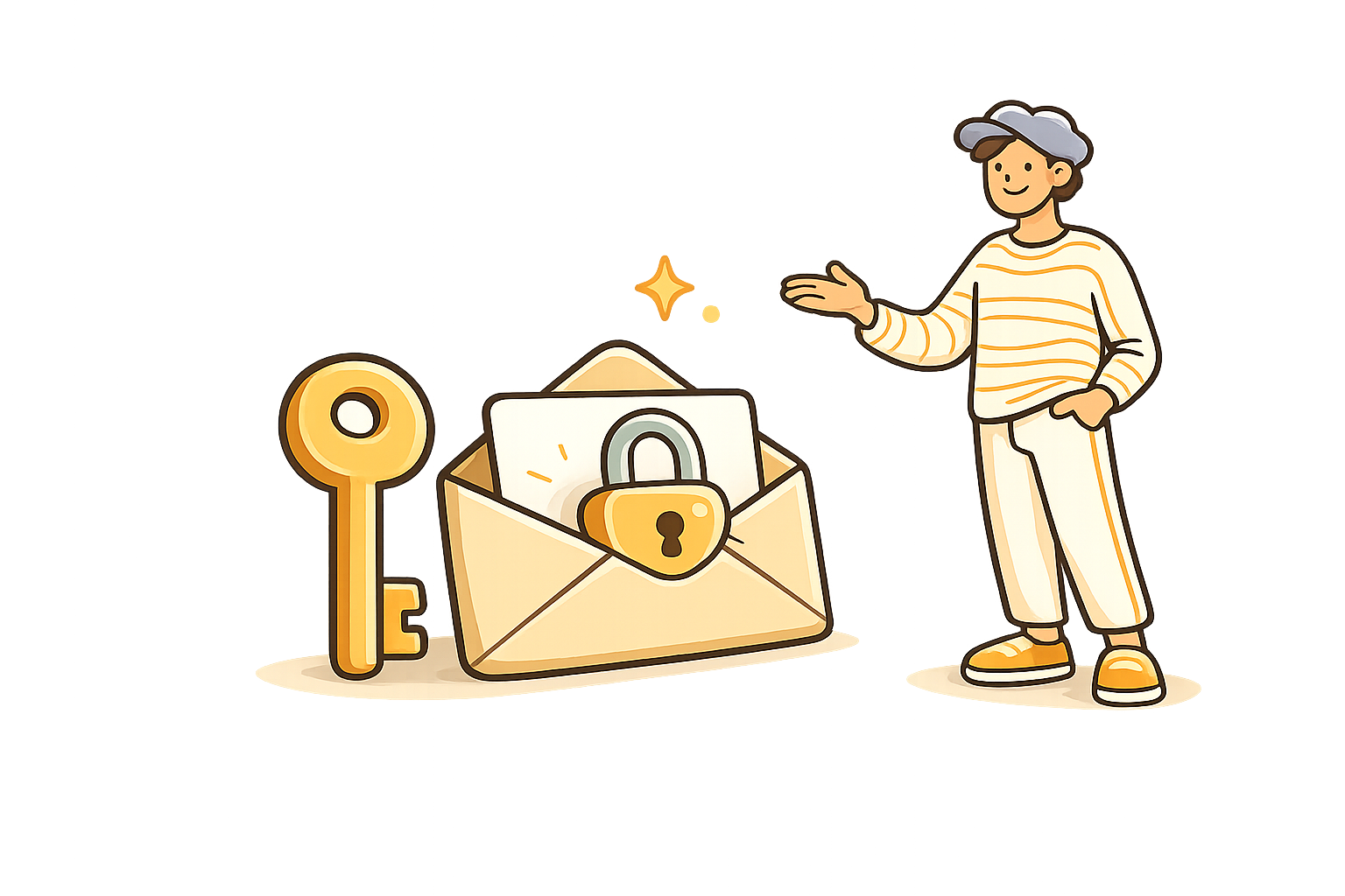 A key and a locked envelope — reset your Capid Houser password